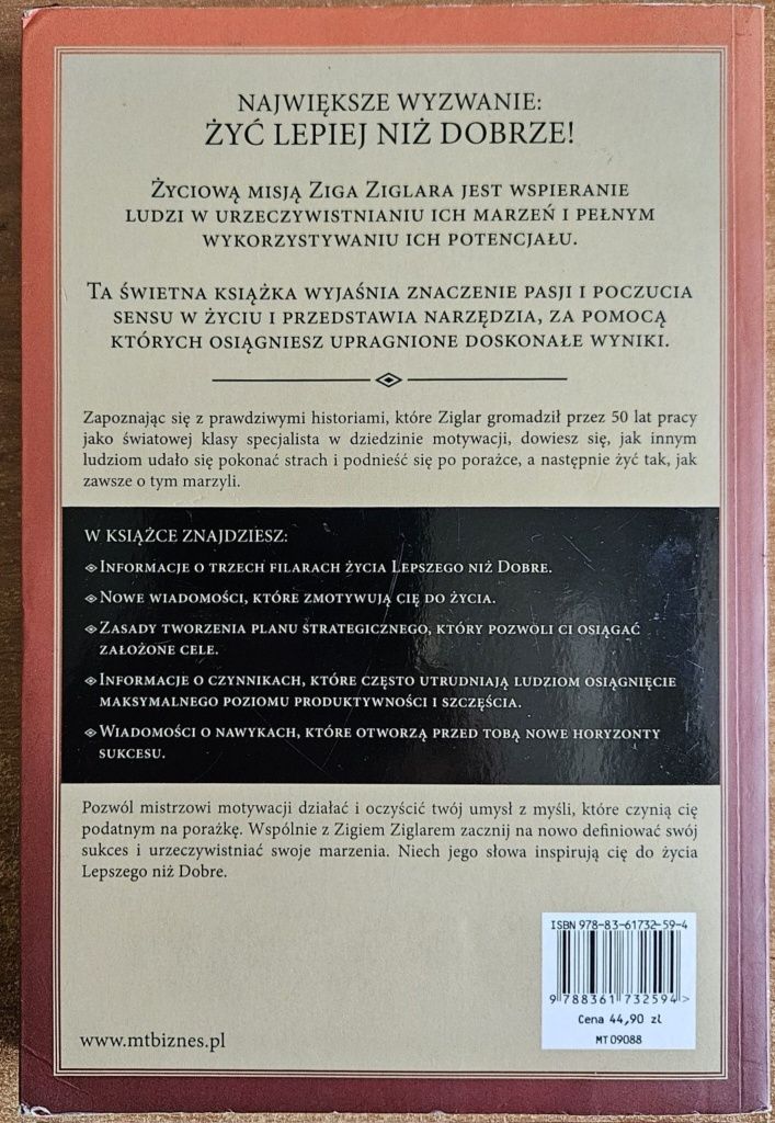 Żyj lepiej niż dobrze - Zig Ziglar