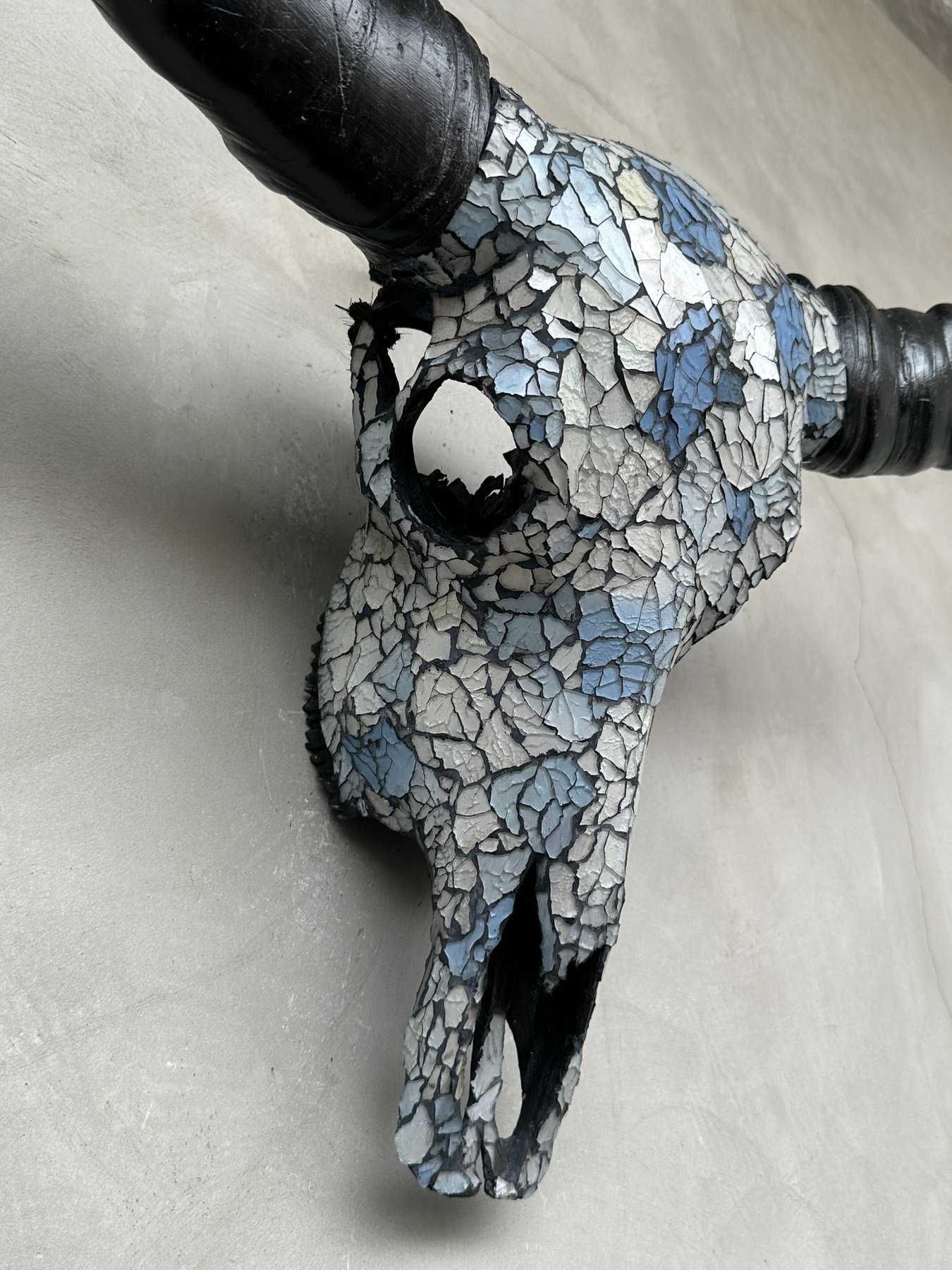 Crânio búfalo de água incrustação mosaico de vidro PREÇO REVENDA