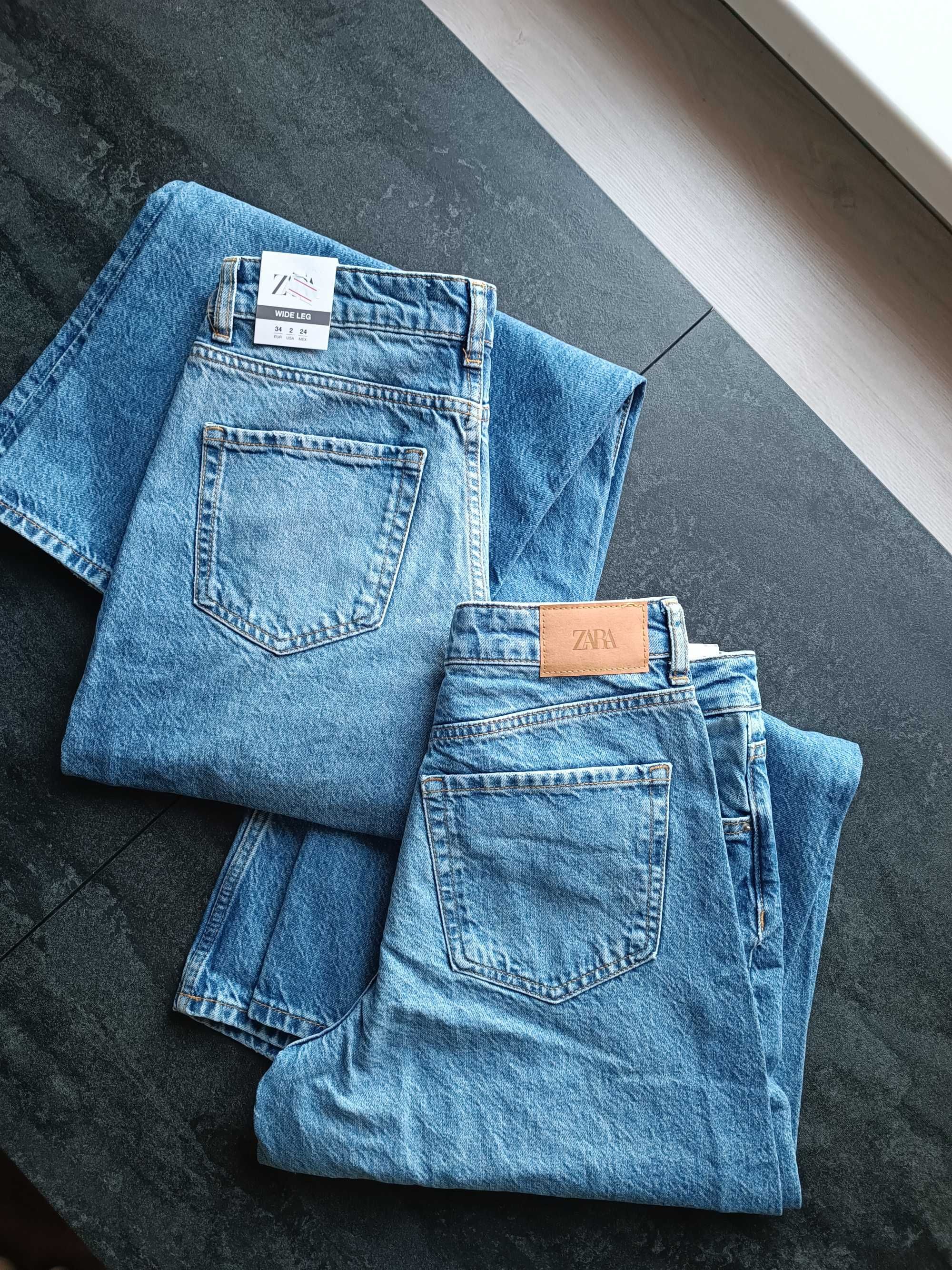 Трендові джинси Zara wide leg джинсы Зара широкие палаццо тренд
