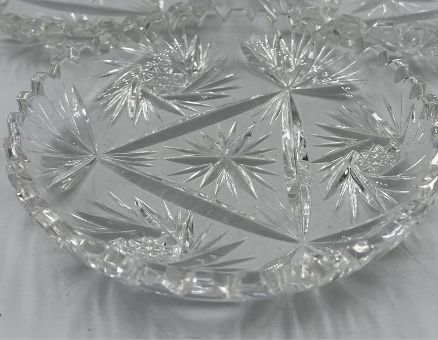 Kryształowy talerzyk szlif gwiazda szkło użytkowe B11025