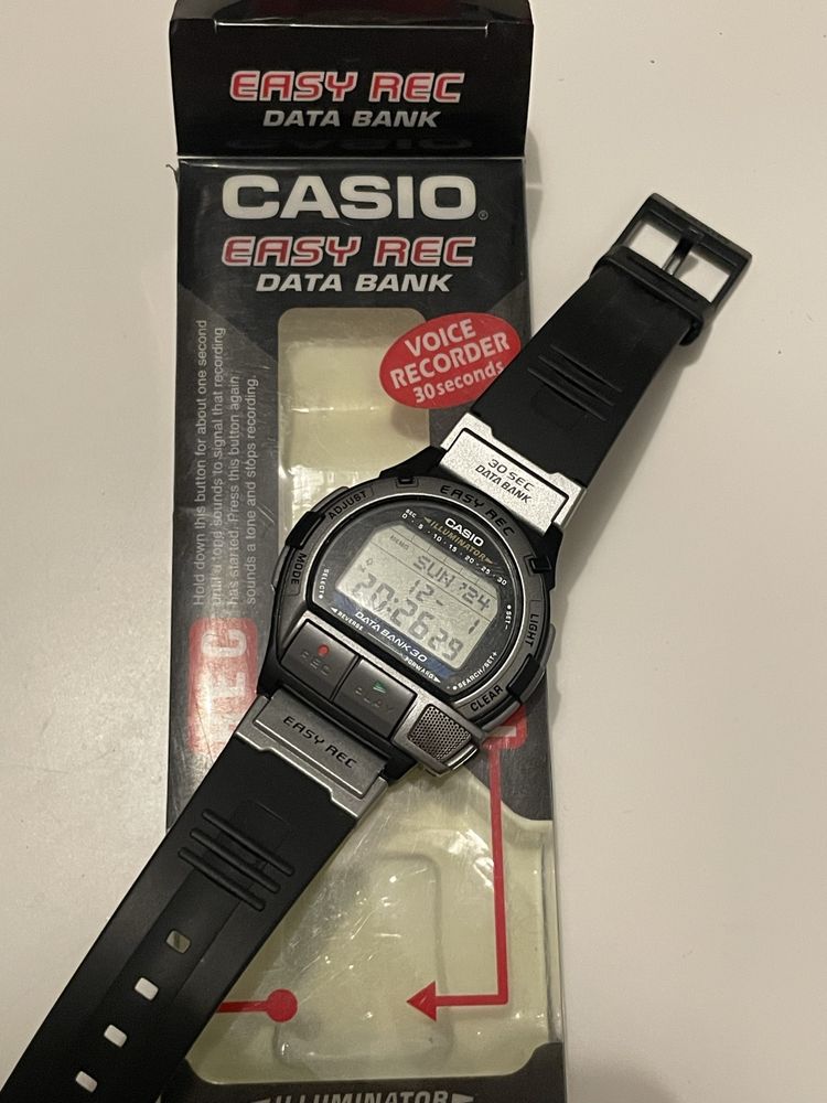 Zegarek Casio DB-V30 z dyktafonem jak nowy z 92r, Komplet
