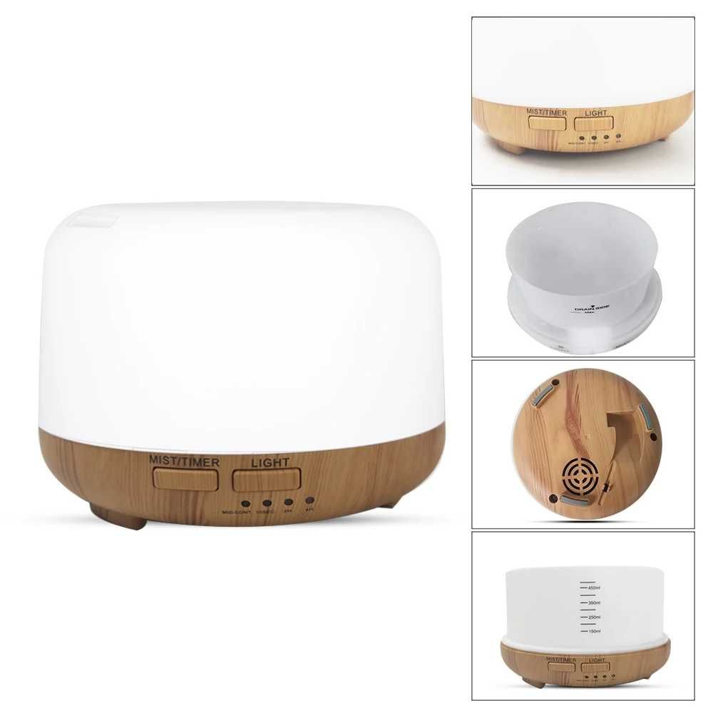 Nawilżacz powietrza dyfuzor zapachowy aromaterapia led + pilot 500 ml