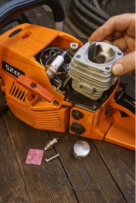 Cylinder tłok świeca do piły spalinowej zestaw naprawczy komplet 45 mm