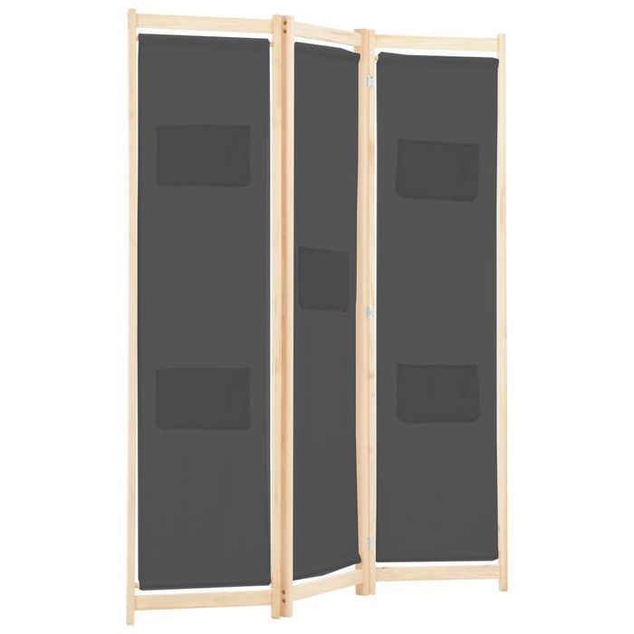 Parawan 3-Panelowy Szary 120x170 cm - Wolnostojący