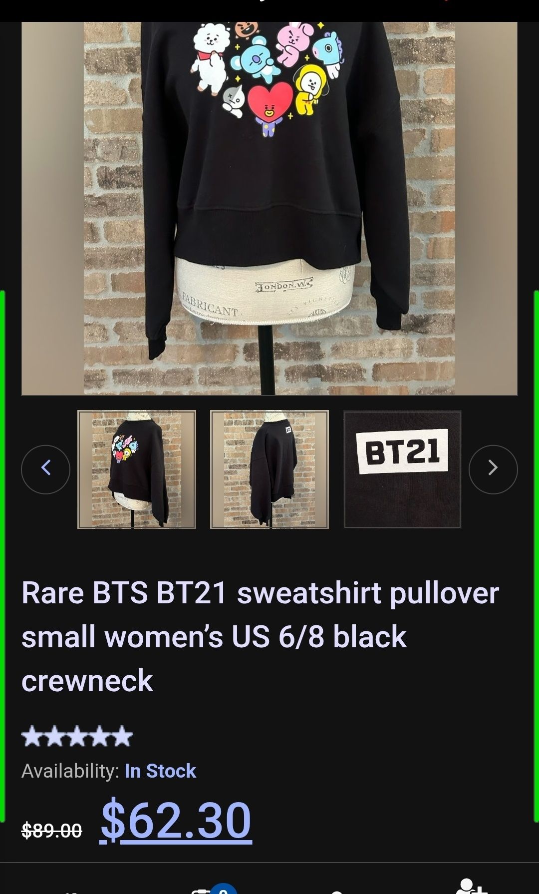 Bluza crop Jumper BT21 damska xs