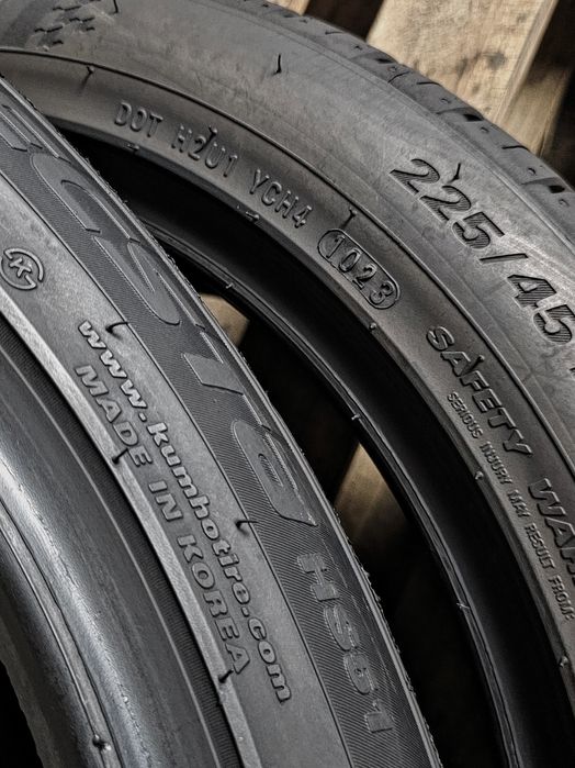 Пара 225/45r17 Kumho | 8.5mm | 2023 | Korea | Преміум шини | Як нові