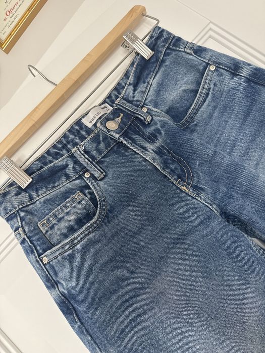 Wide Leg 32 xxs ciemne jeansy szerokie spodnie damskie