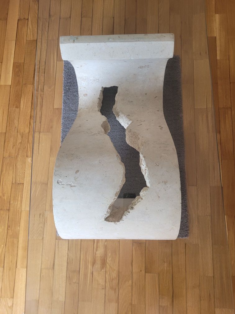 Mesa de vidro, emitar mármore.
