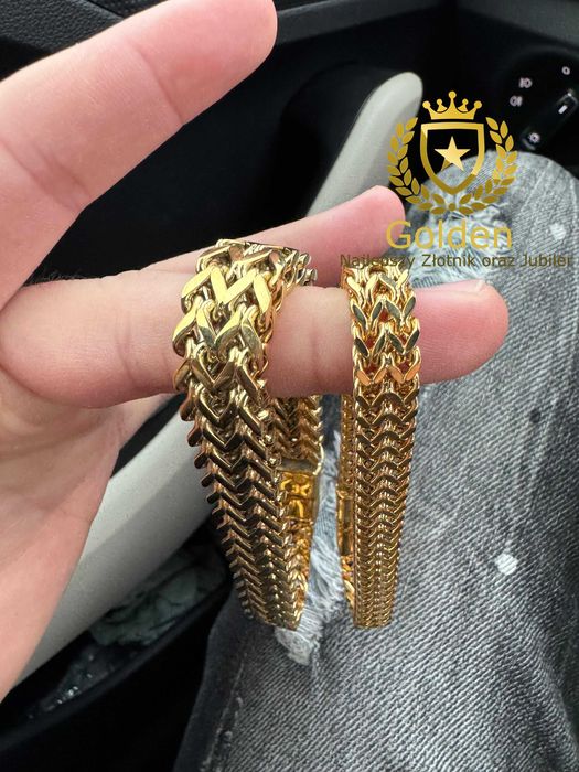 Pozłacana Bransoletka Królewski Cartier zapięcie szufladkowe Pancerka