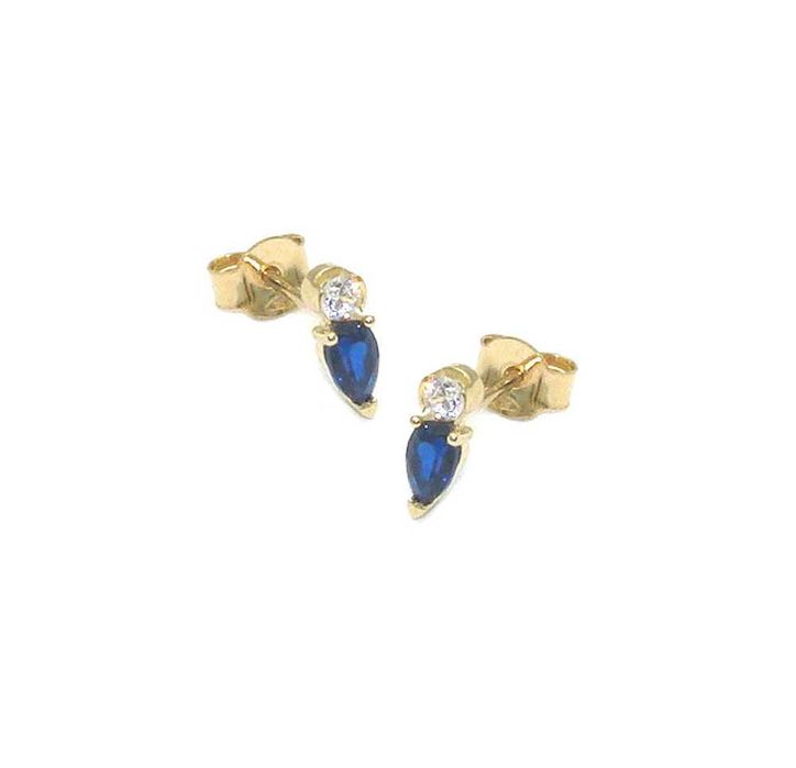 Złote kolczyki z szafirem -K/29.