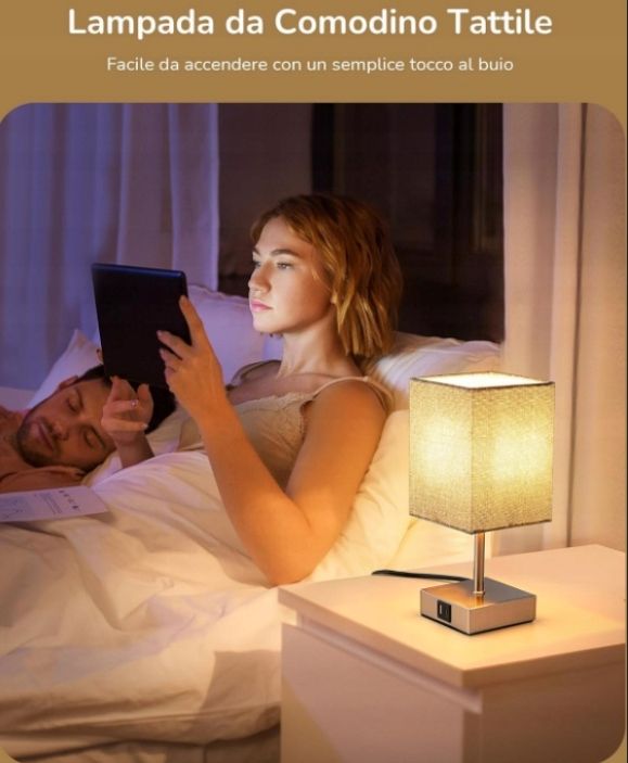 EDISHINE Lampka nocna LED, dotykowa, ściemniana, ZESTAW 2 SZTUK