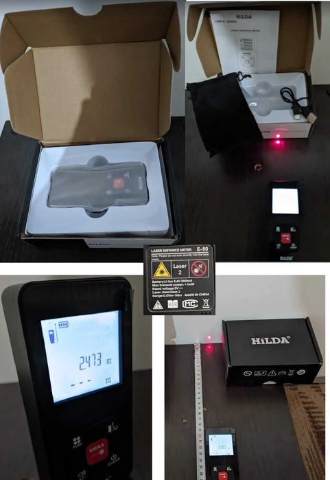 Лазерный дальномер HILDA E50 / лазерная рулетка на 50м. аккумуляторная