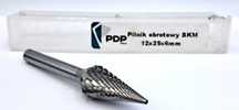 Nowy Pilnik obrotowy stożkowy ostry SKM frez do metalu 12 x 25 x 6mm