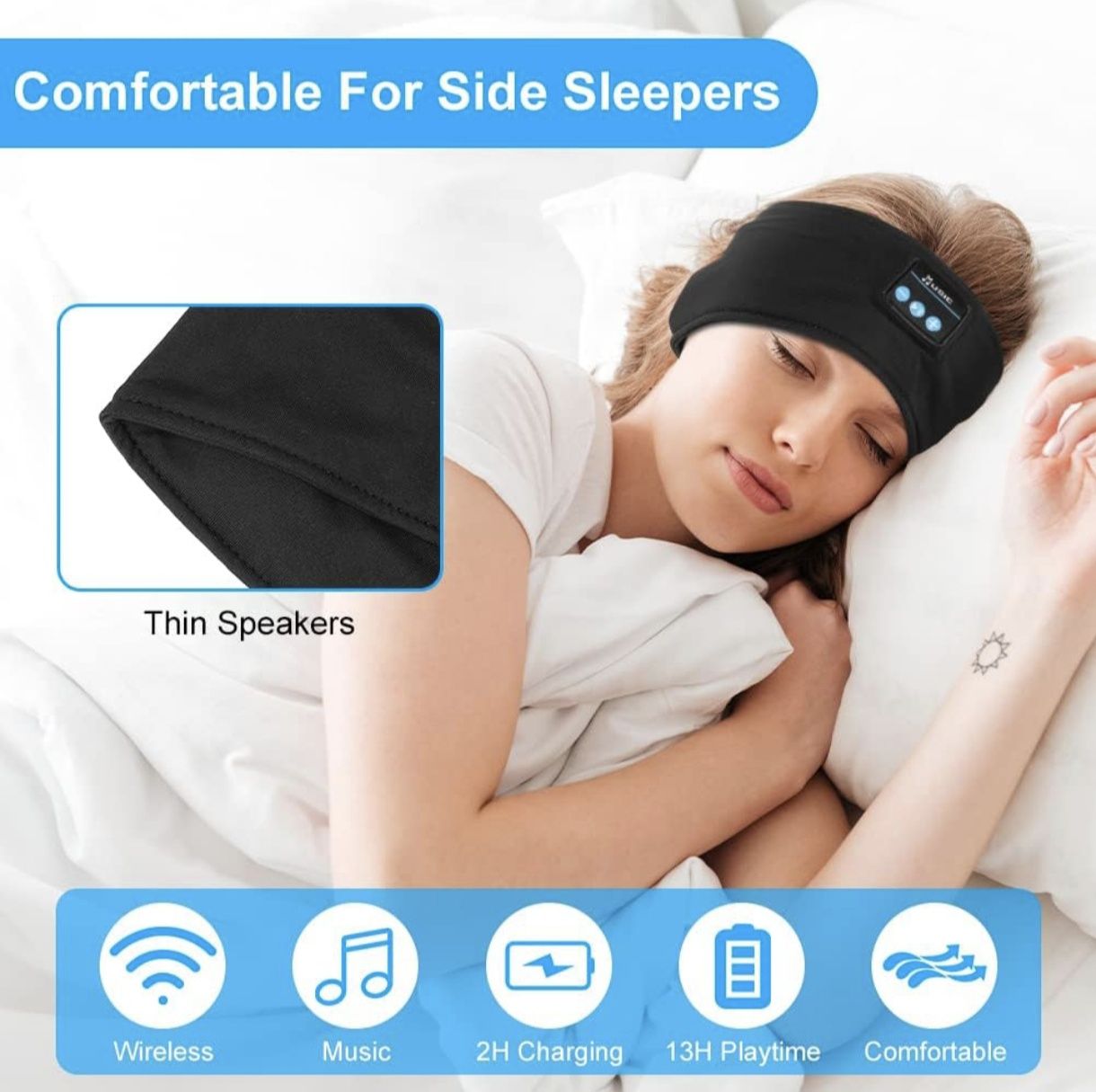 Auriculares para dormir ou para desporto