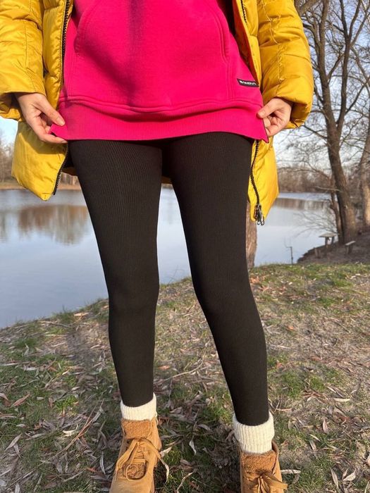 Безшовні лосини в рубчик на хутрі