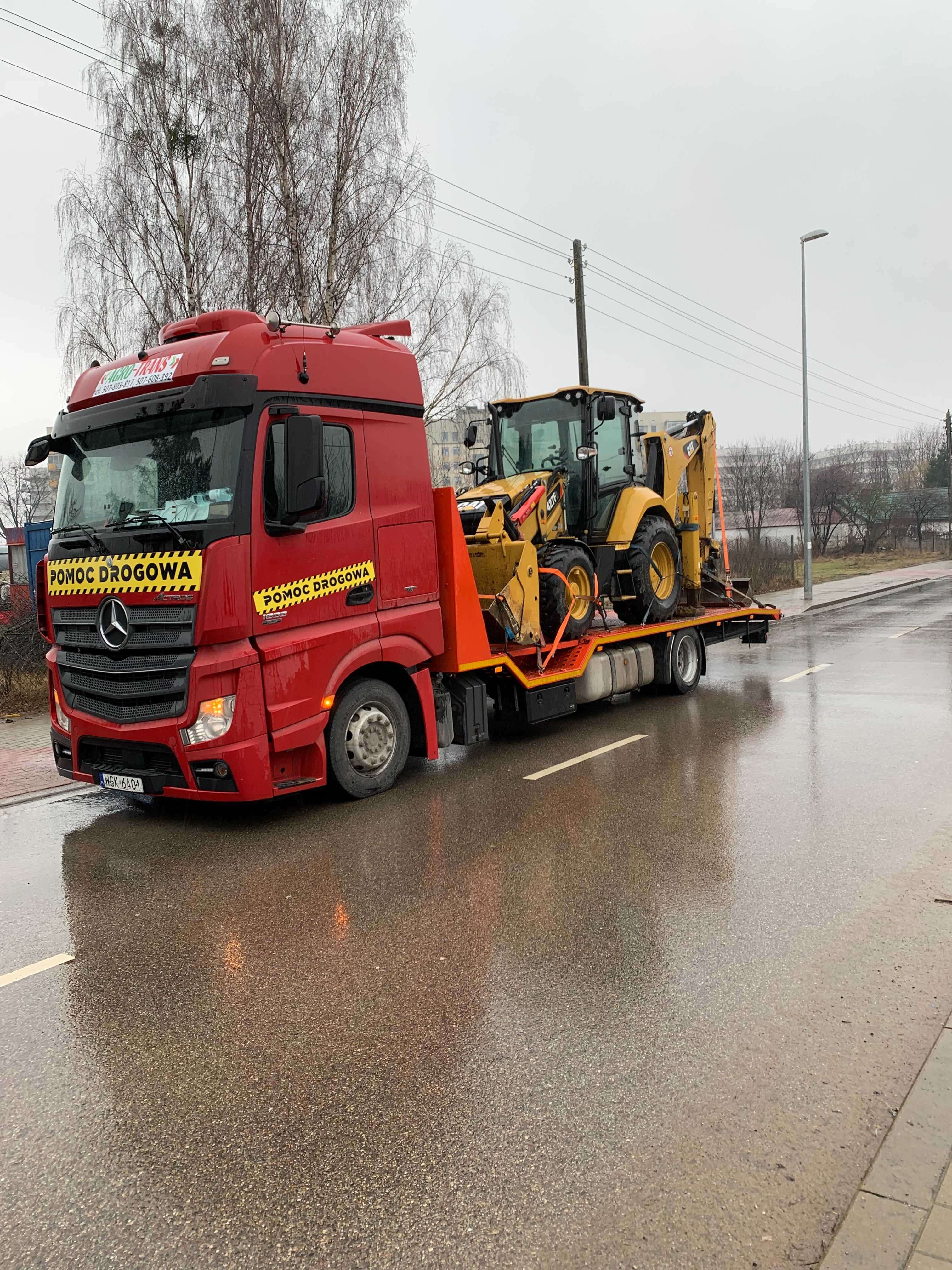 Transport ciągników Maszyn Rolniczych i Budowlanych Laweta 24/7