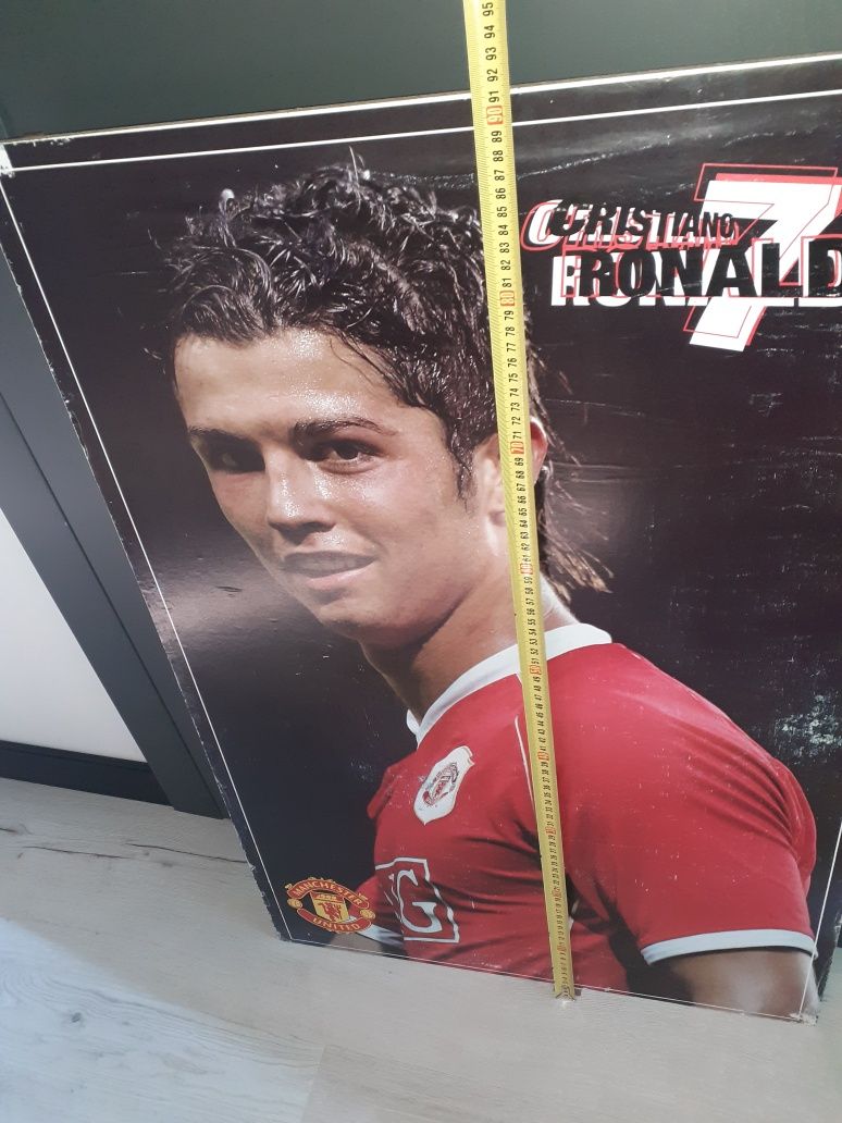 Stary duży plakat na desce Cristiano Ronaldo Manchester United.