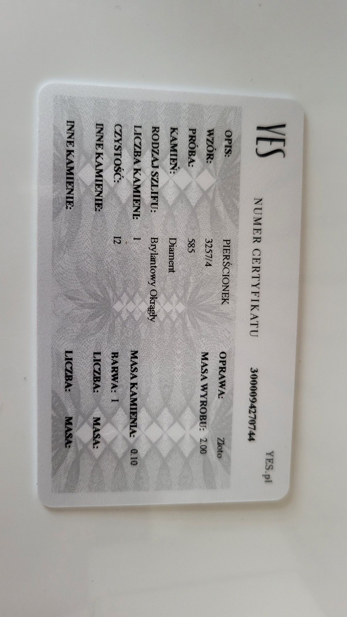 Pierścionek zaręczynowy z brylantem / diamentem r. 10-11
