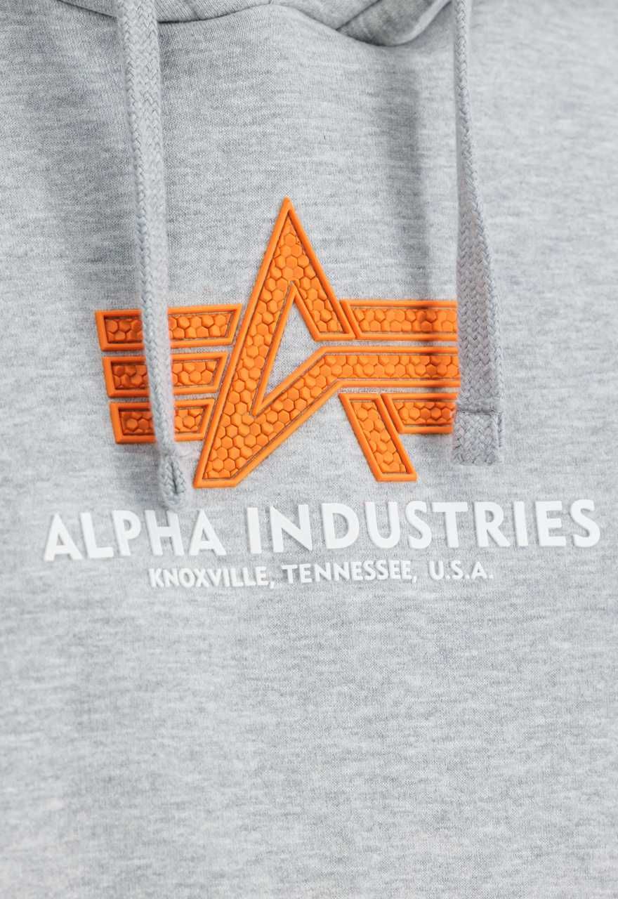 ALPHA INDUSTRIES bluza z kapturem szara RUBBER 178312RB