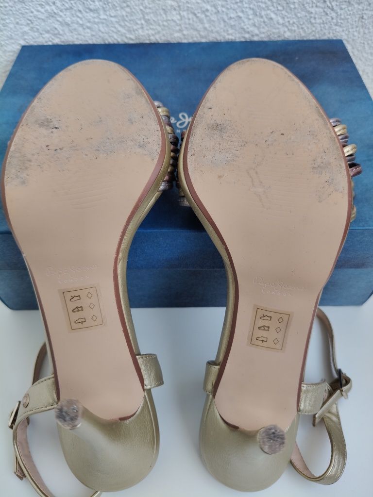 Buty damskie na obcasie szpilki odkryte Pepe jeans r.41
