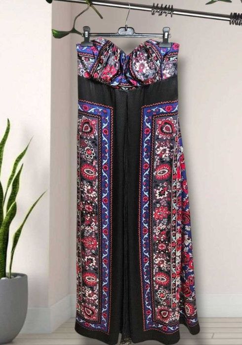 Шикарное длинное платье-сарафан из шелка в принт Monsoon, р. XS/S