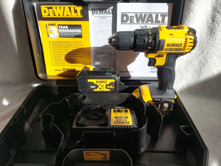 Wiertarko wkrętarka DeWalt DCD780M2 walizka, aku 2x4Ah