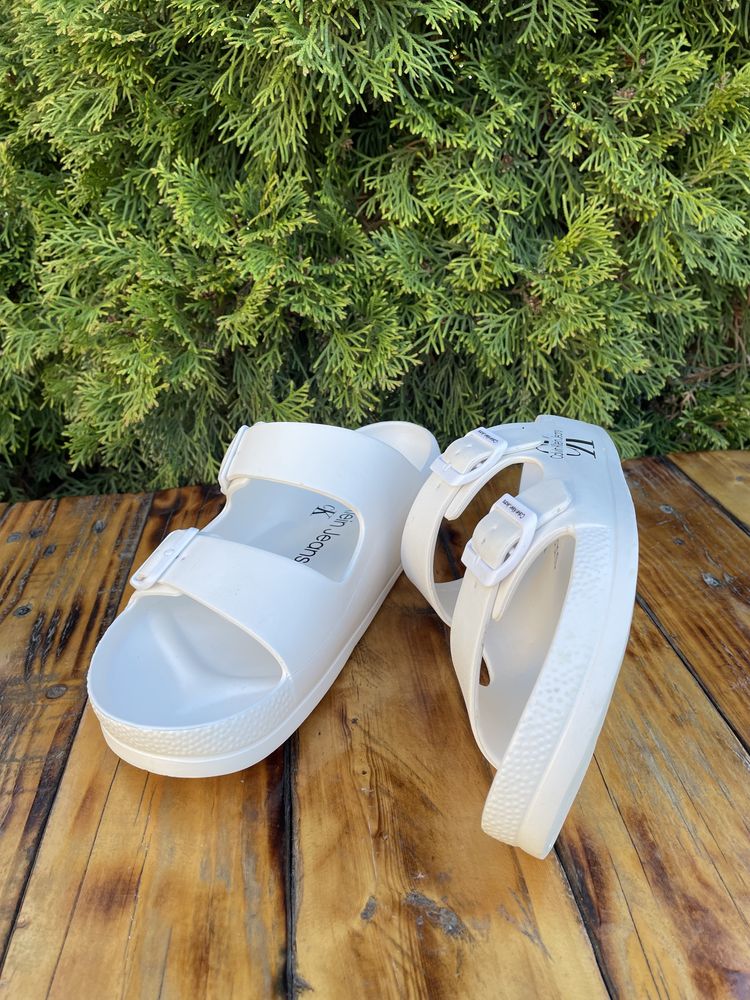 Шлепанцы calvin klein (ck white slide )с америки 11us(45eu)