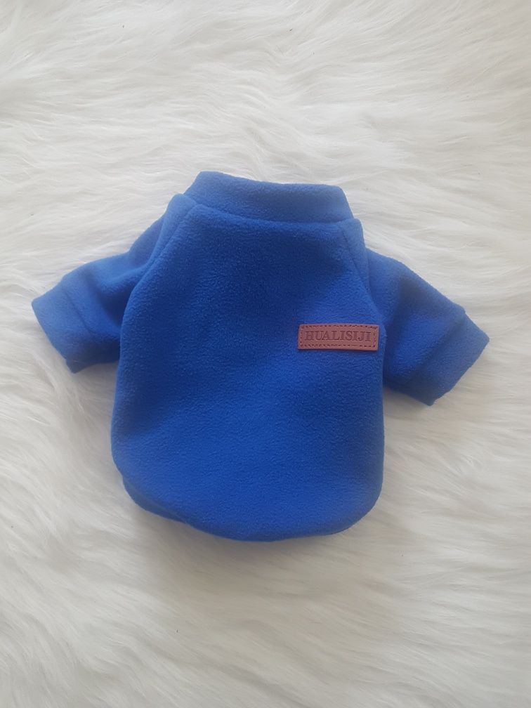 Hualisiji nowy niebieski sweter polar dla małego pieska yorka XS