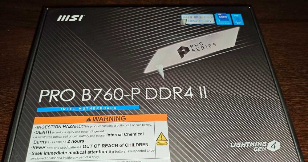 Msi Pro B760-P DDR4 II LGA1700 Nowa Gw. 24-m Intel Gen. 12 13 14 i7 i9