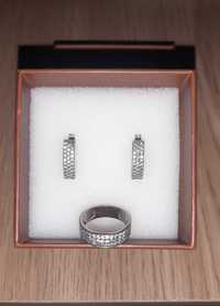 Серьги и кольцо набор серебро 925