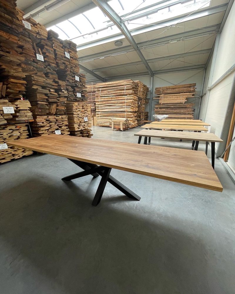 Stół dębowy loft industrial lite drewno dąb rustykalny skandynawski