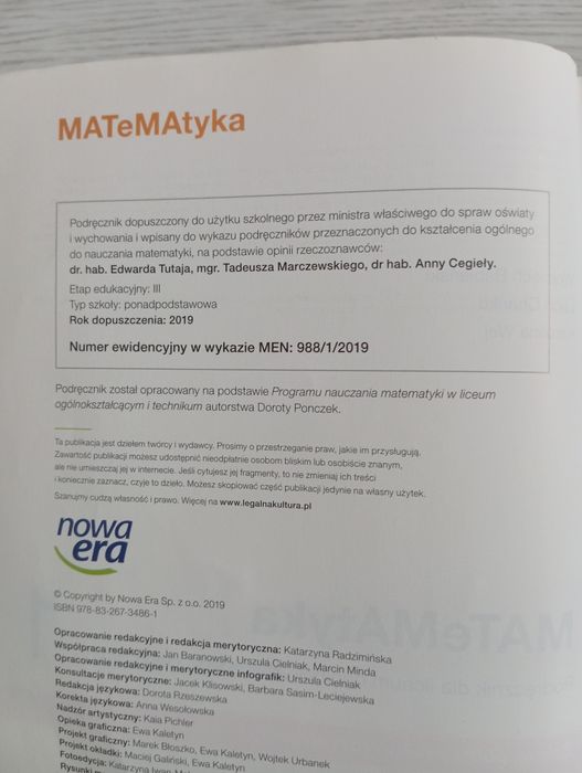 Matematyka 1 nowa era
