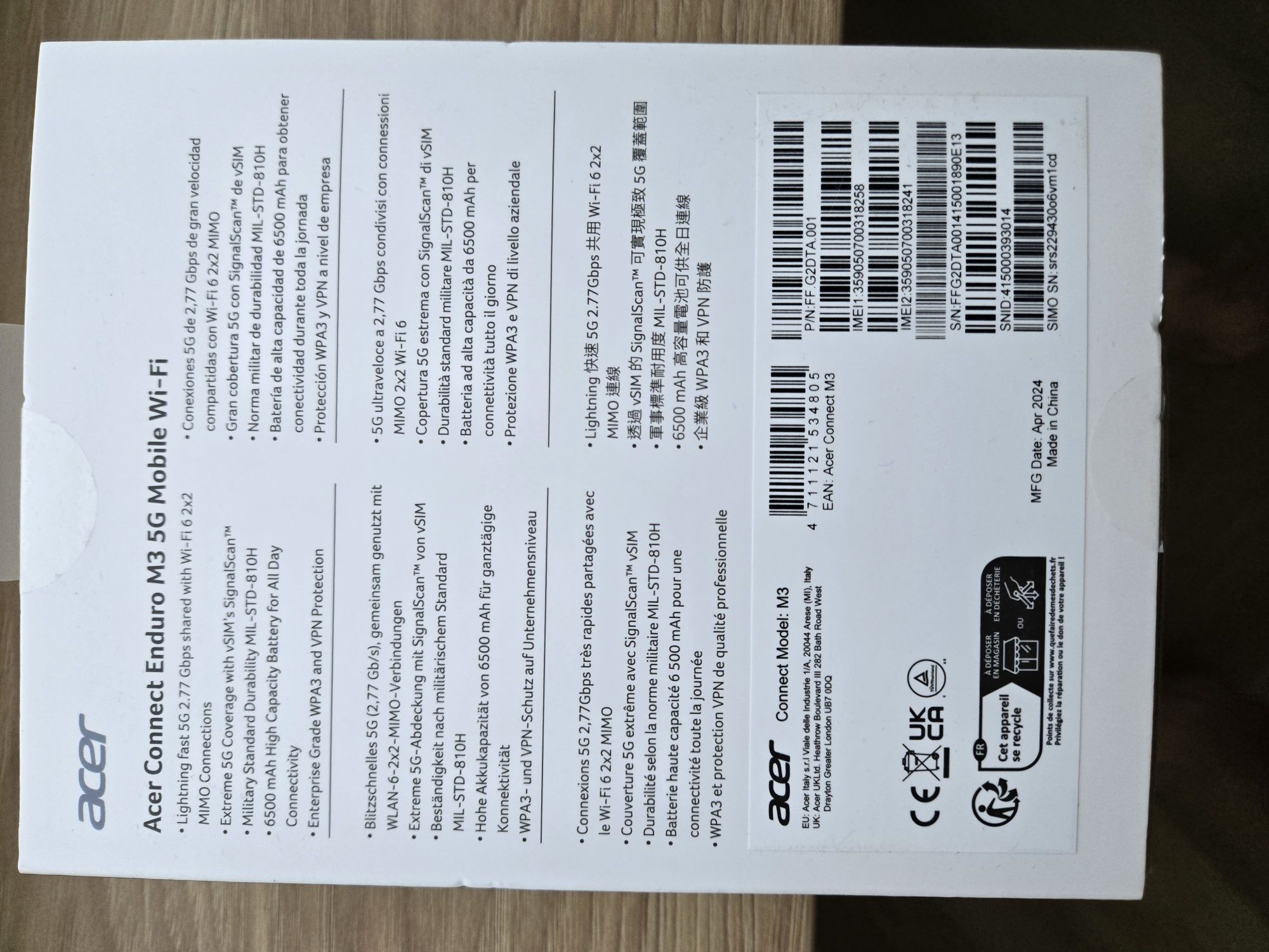 Mobilny router WiFi Acer Connect Enduro 5G