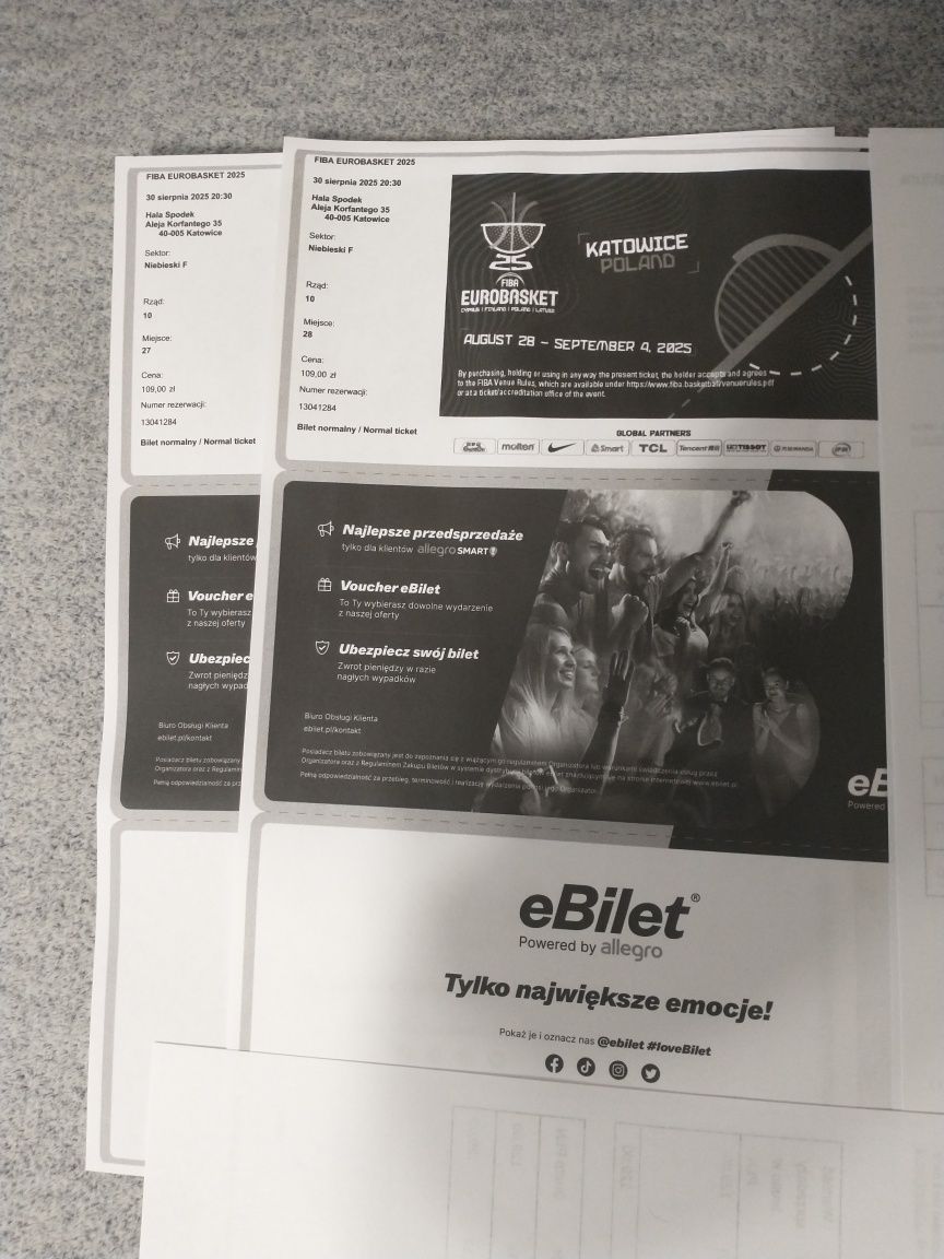2 Bilety na Eurobasket