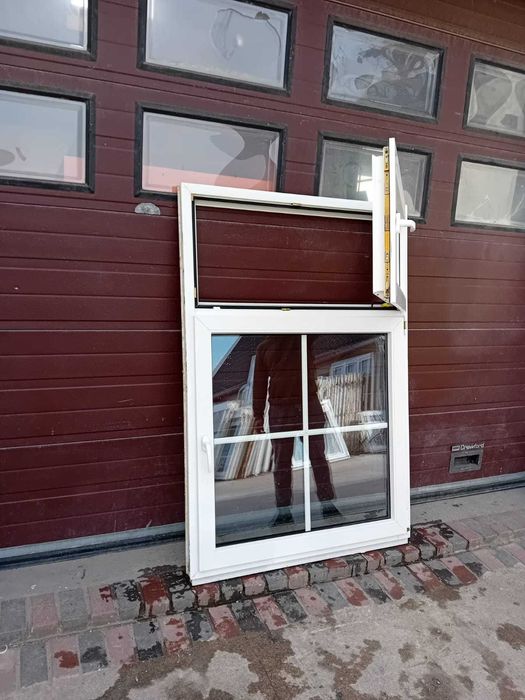 Okna z krzyżem szprosem białym 109x169 pcv plastikowe okno DOWÓZ KRAJ