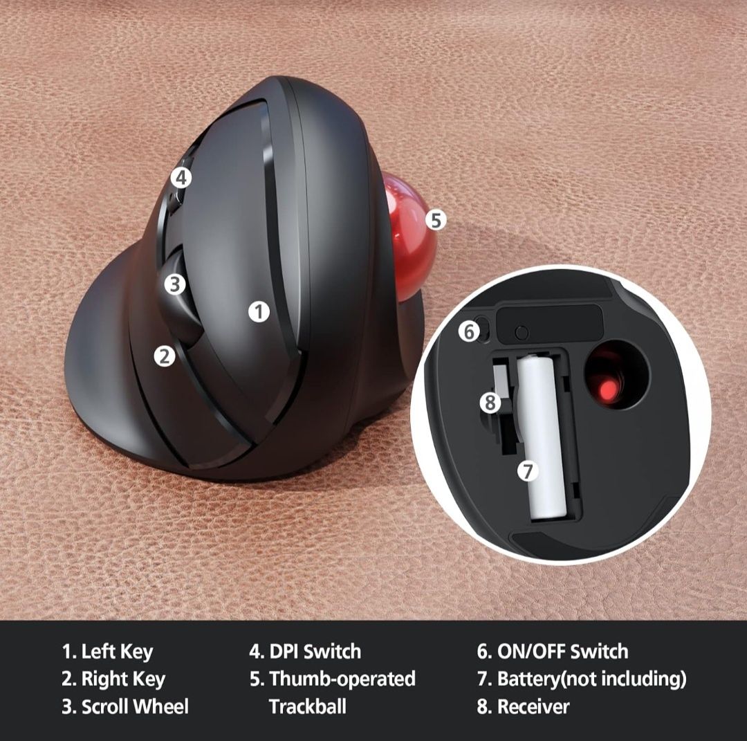 Pionowa myszka trackball Micropack