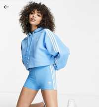 Adidas Originals niebieskie szorty podkreślające sylwetkę, rozm 36