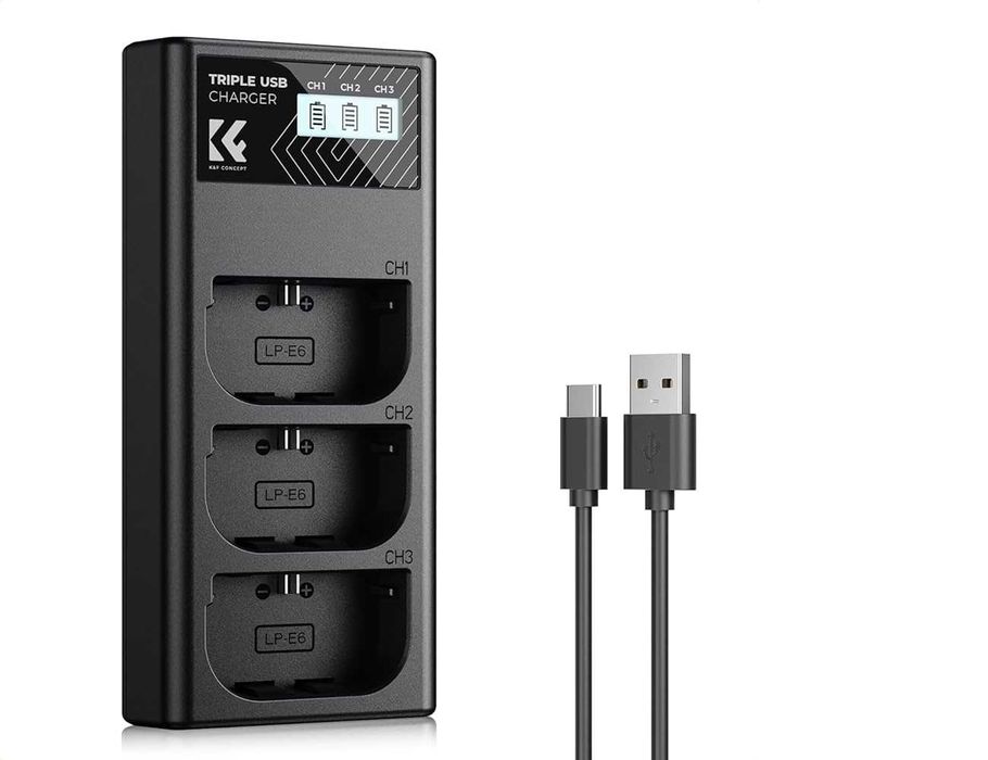 Зарядное устройство K&F CONCEPT LP-E6NH для Canon EOS R7, R6, R5, D6..