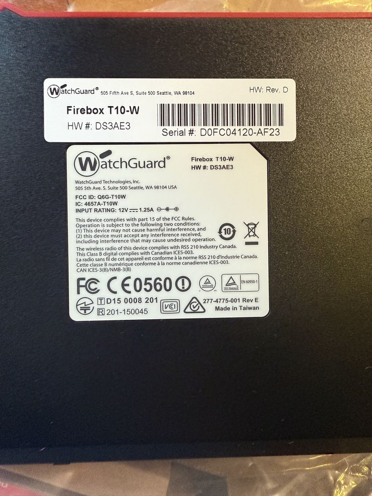 Zapora sieciowa WatchGuard Firebox T10-W