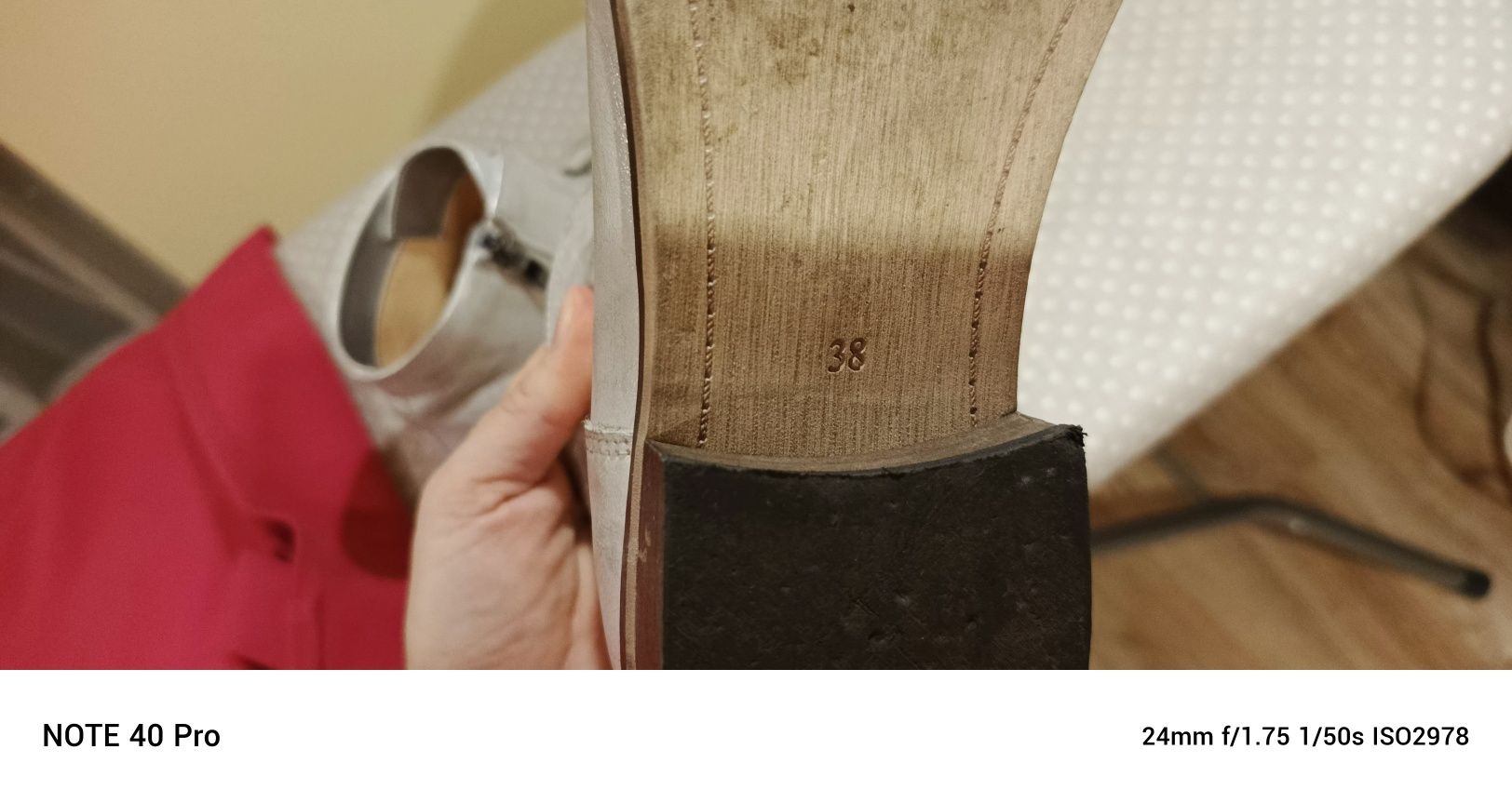 Botki srebro skóra 38 okazja