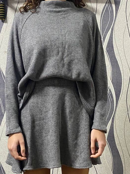 Вязаный костюм JW кофта+ юбка, xs