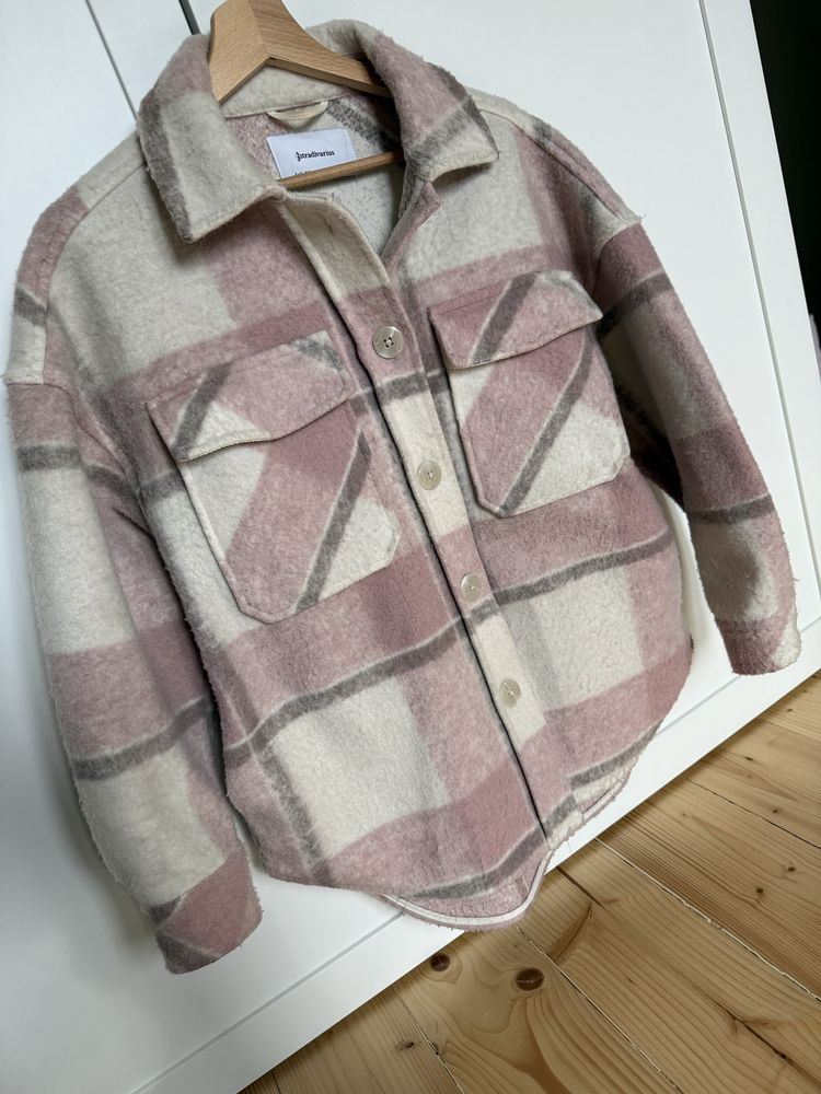 Kurtka koszulowa krata Stradivarius XS/34 oversize wiosenna
