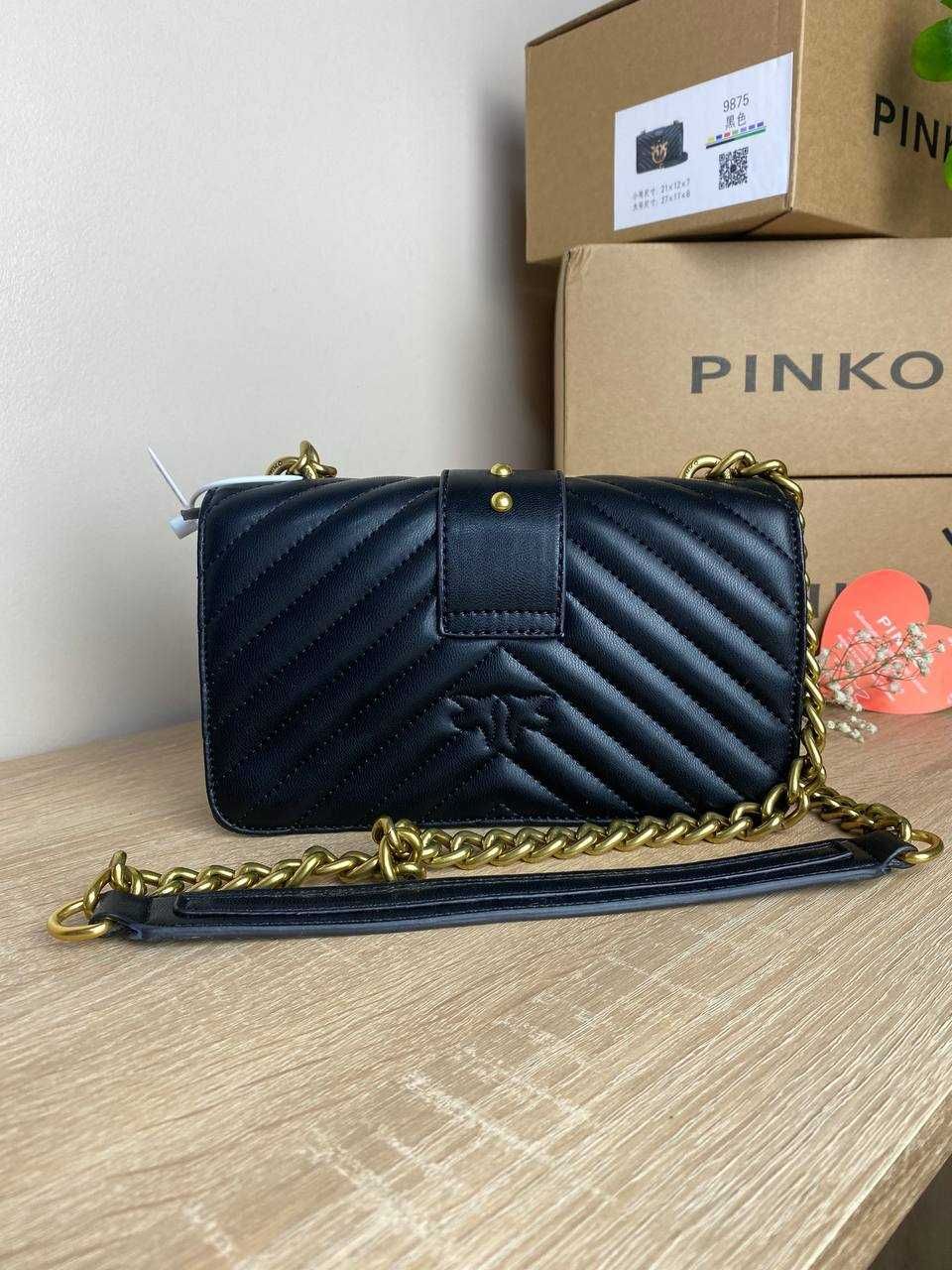 Чорна сумка Pinko, шикарна оригінальна сумка Pinko