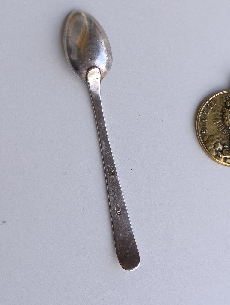 Colher de prata, punção Porto Coroa