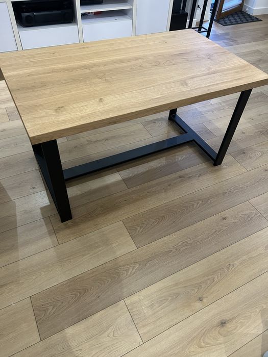 Stolik blat dębowy industrialny