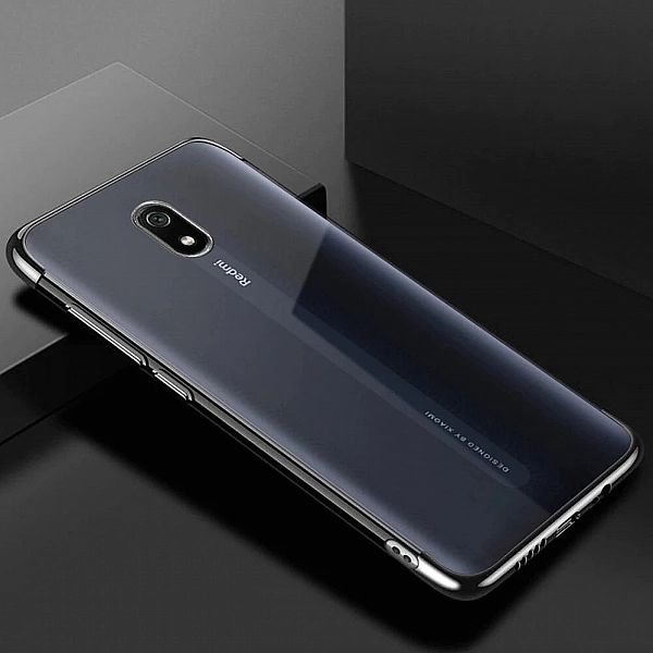 Żelowy pokrowiec etui z metaliczną ramką do Xiaomi Redmi 8a czarny