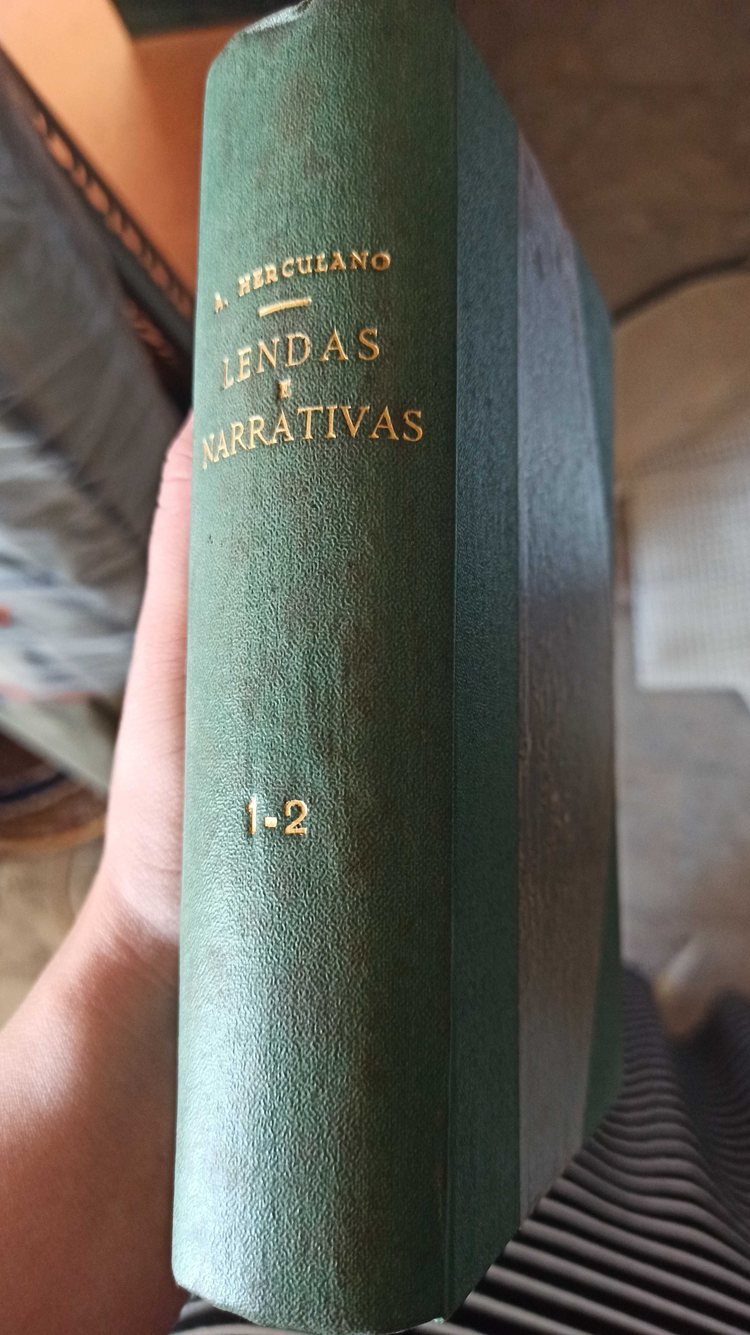 Livro antigo Lendas e Narrativas (Tomo I e II) de Alexandre Herculano