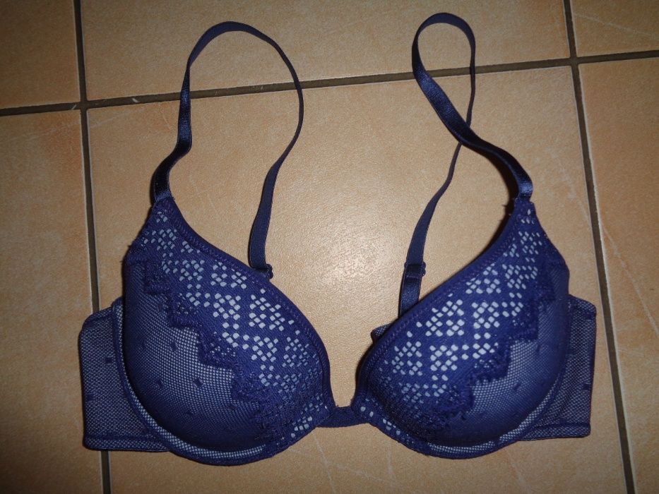 WONDERBRA niebieski biustonosz IDEALNY STAN raz nałożony 34C / EUR 75C
