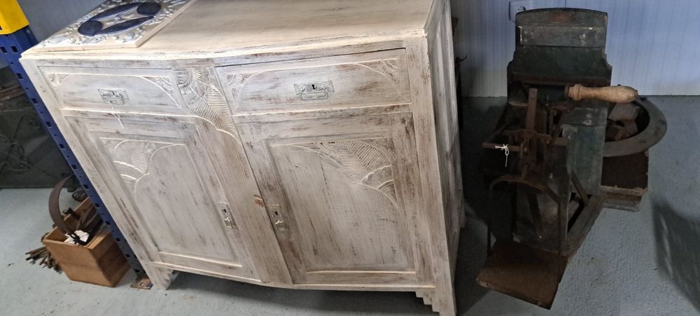 Louceiro com 2 portas e gavetas, restaurado