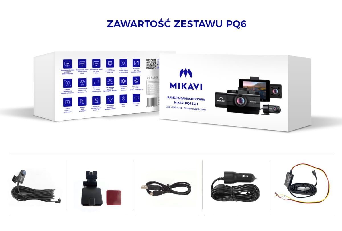 MIKAVI PQ6 3CH QHD - Kamera samochodowa